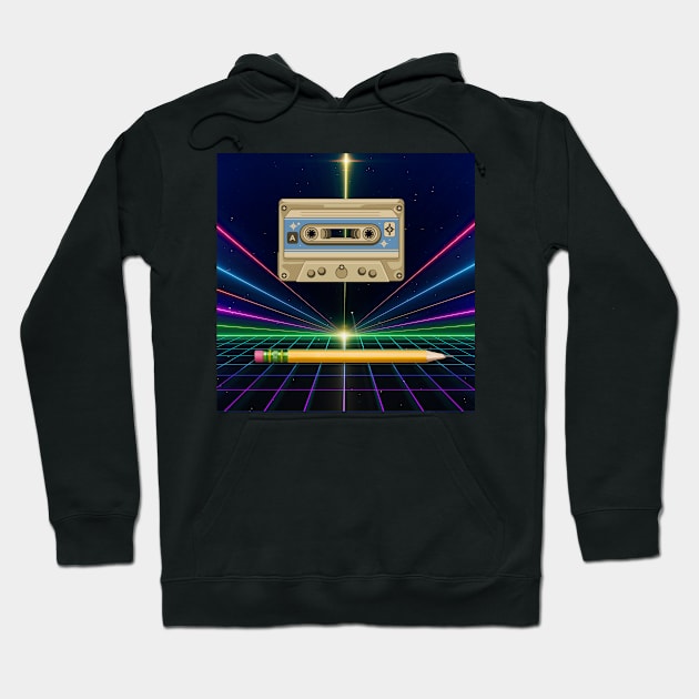 Cassette tape and Pencil! Hoodie by Rosettemusicandguitar